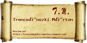 Trencsánszki Márton névjegykártya