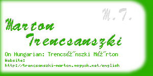 marton trencsanszki business card